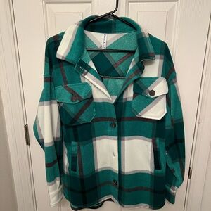 Zenana Outfitters Green Plaid Jacket